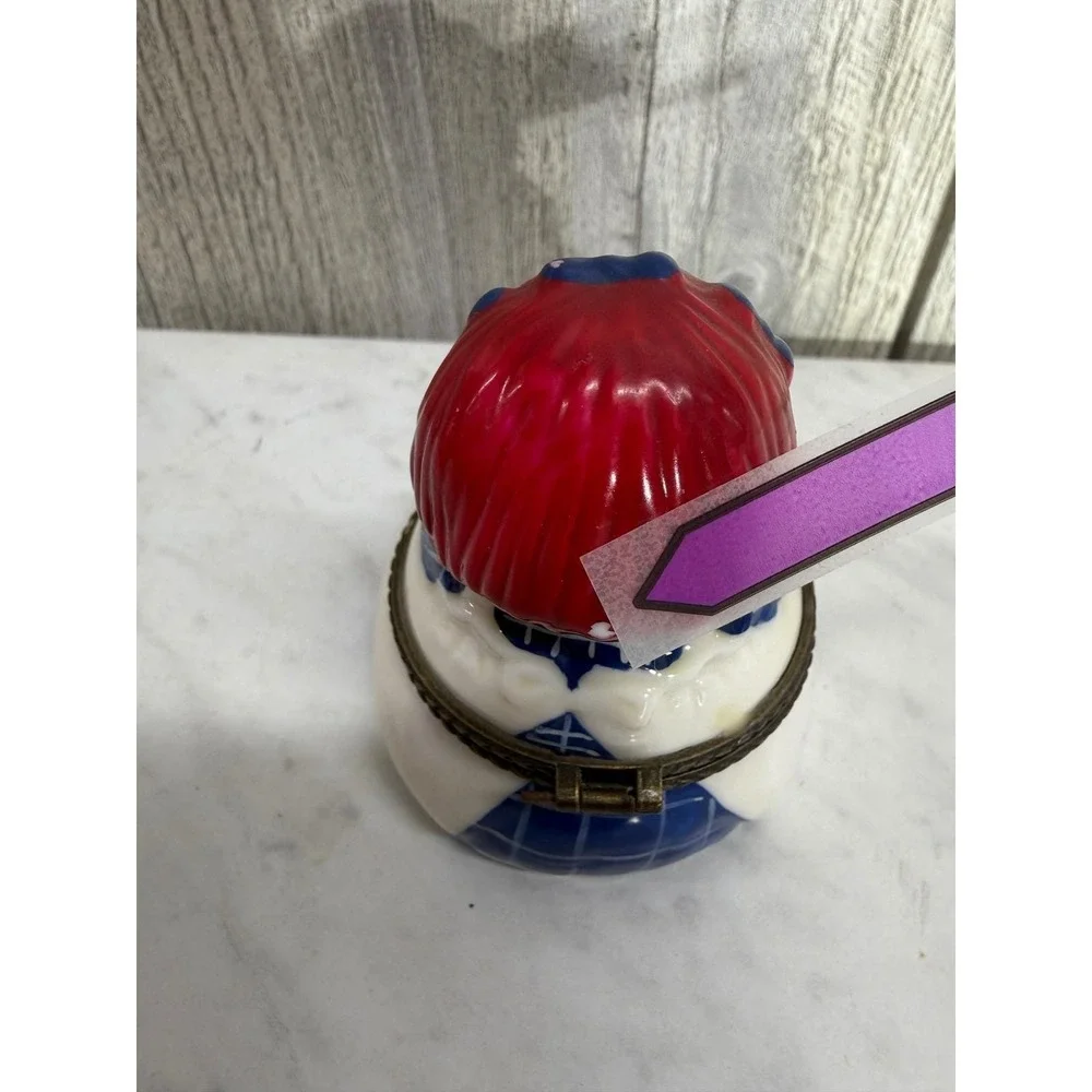 Vintage Raggedy Ann Ceramic Hinged Trinket Box Hand Painted Doll Jewelry Case